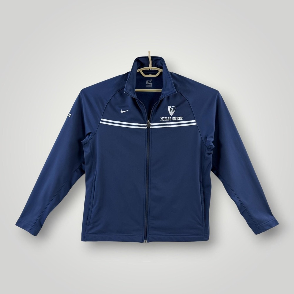 Nike Team Track Jacket Mens M Blue Nobles Soccer Coach Full Zip Athletic